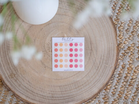Polka Dot Stickers - DOTTY - Beige and Pink