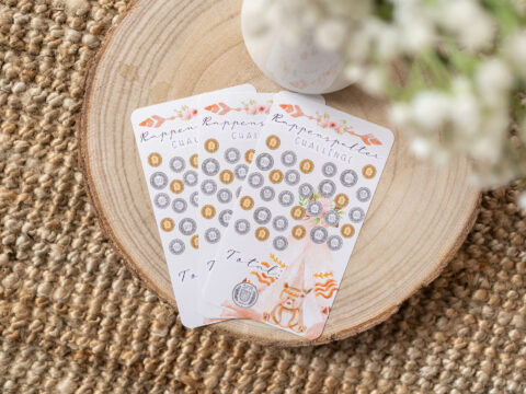 Rappenspalter Kleingeld Sparchallenge für Kinder - A6 Personal - Boho Baby